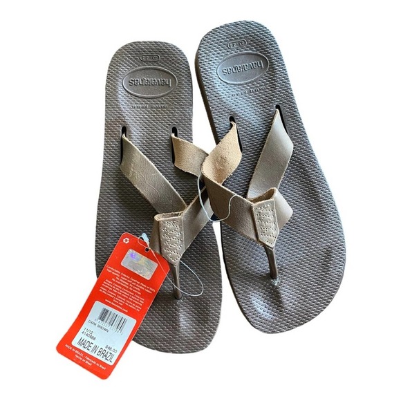 NWT Havaianas brown thong rubber flip flop size 43 44 - Picture 1 of 7
